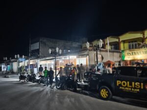 Polisi Tualang mengamankan motor trondol saat penertiban balap liar di Perawang