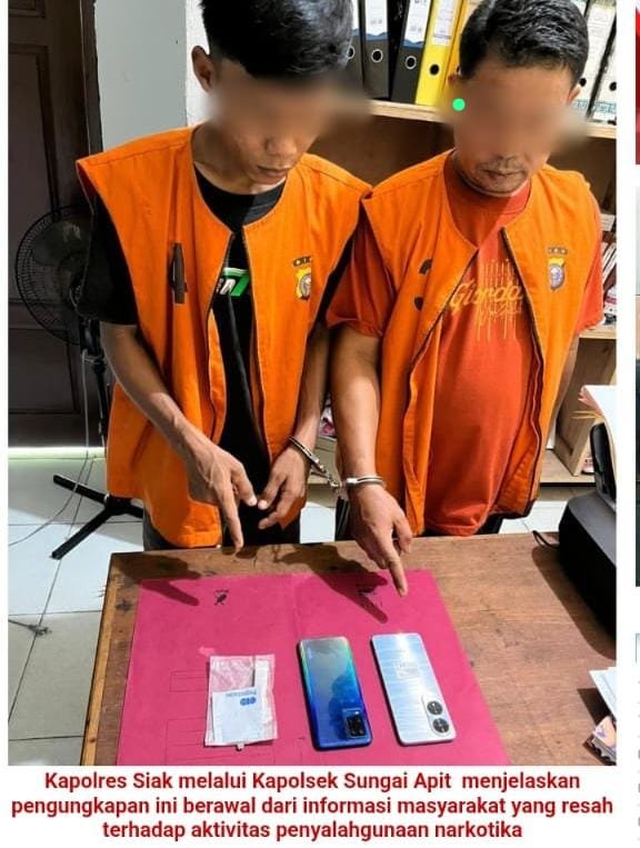 Polsek Sungai Apit tangkap dua pengedar narkoba dengan barang bukti ganja dan sabu