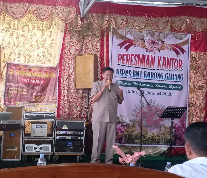 Peresmian Kantor KSPPS BMT Korong Gadang, Irwan Basir beri sambutan