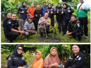 Polda Riau Wujudkan Green Policing, Pemukiman Trans Jasa Industri Disulap Jadi Kebun Buah