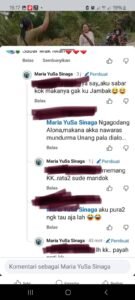 Tangkapan layar komentar Facebook terkait polemik dugaan pencemaran nama baik di Bengkalis.
