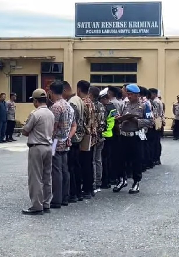 Foto tangkapan layar gedung Satreskrim Polres Labuhanbatu Selatan dari Instagram resmi, menunjukkan plang nama gedung yang jelas