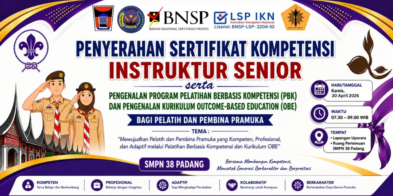 Sertifikasi Pramuka SMPN Padang.
