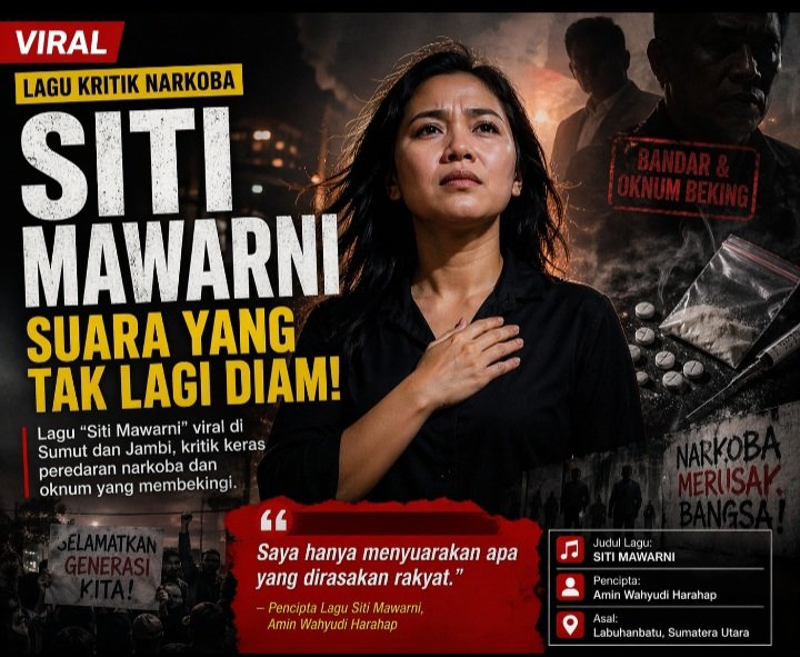 Ilustrasi lagu Siti Mawarni viral sebagai kritik peredaran narkoba di Labuhanbatu