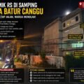 Bangunan proyek rumah sakit di samping Pura Batur Canggu pada malam hari