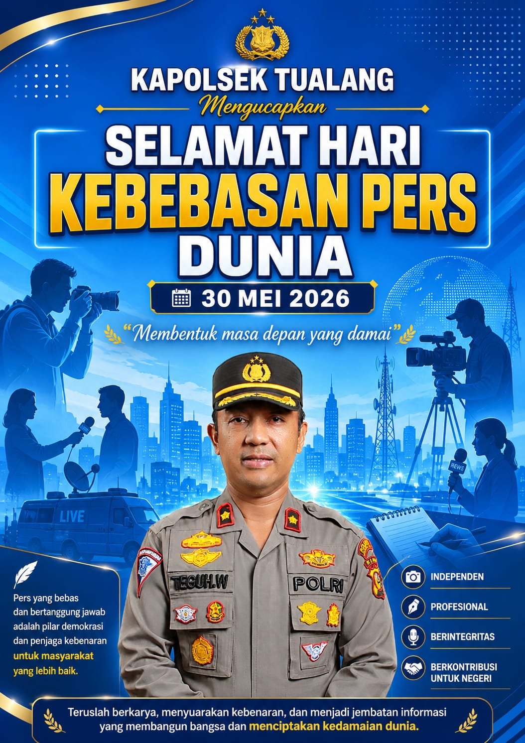 Kapolsek Tualang ucapan Hari Kebebasan Pers Dunia 2026
