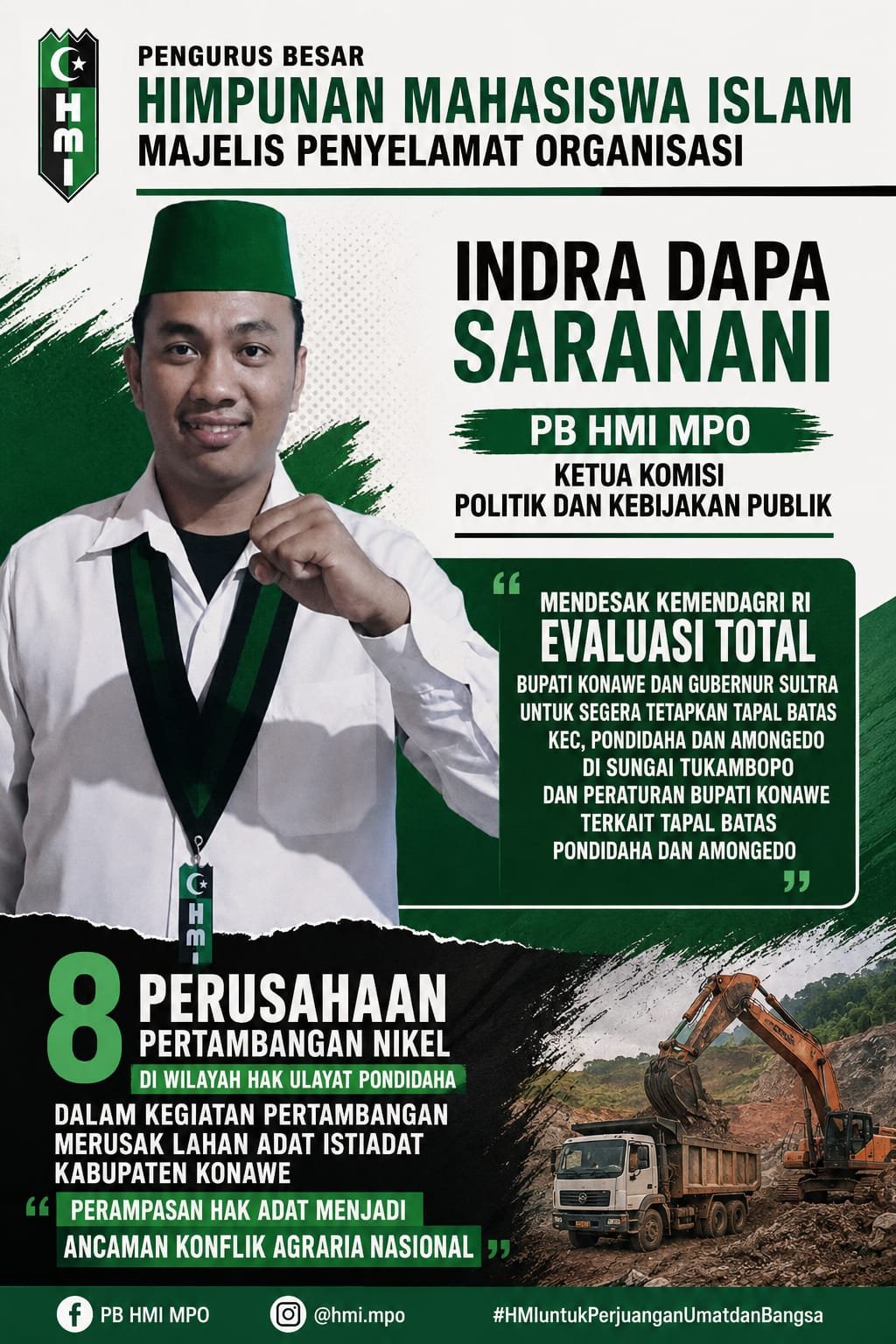 Indra Dapa Saranani soroti konflik tapal batas dan tambang nikel di wilayah adat Pondidaha Konawe