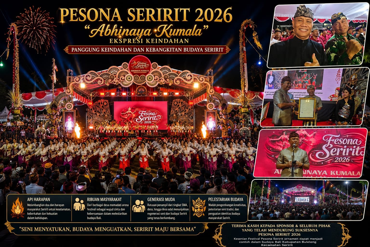 Ribuan warga memadati pembukaan Pesona Seririt 2026 di Kecamatan Seririt Kabupaten Buleleng Bali