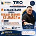 Poster webinar Teaching Each Other (TEO) bertema Menua Bersama sebagai Penjaga Ekonomi Keluarga bersama August Munar.