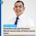 Kepala Disparbudpora Pesisir Selatan Ronald Bernando mengajak wisatawan menikmati liburan aman di Pantai Carocok Painan.