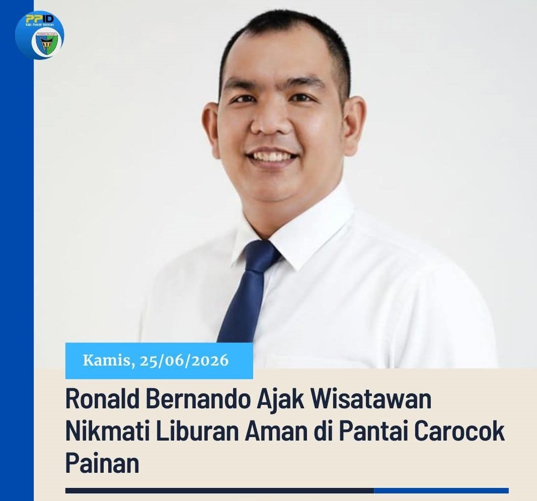Kepala Disparbudpora Pesisir Selatan Ronald Bernando mengajak wisatawan menikmati liburan aman di Pantai Carocok Painan.