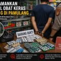 Polisi mengamankan penjual obat keras daftar G di Pamulang dengan barang bukti berbagai jenis obat dan temuan stiker berlogo TS.