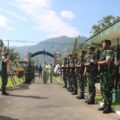 Prosesi penyambutan Letkol Inf Yudi Eka Pratama sebagai Dandim 0311/Pesisir Selatan di Makodim.