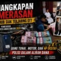 Barang bukti uang tunai, ponsel, sepeda motor, dan tersangka dalam OTT dugaan pemerasan Kadishub Siak oleh Unit Tipidkor Polres Siak.