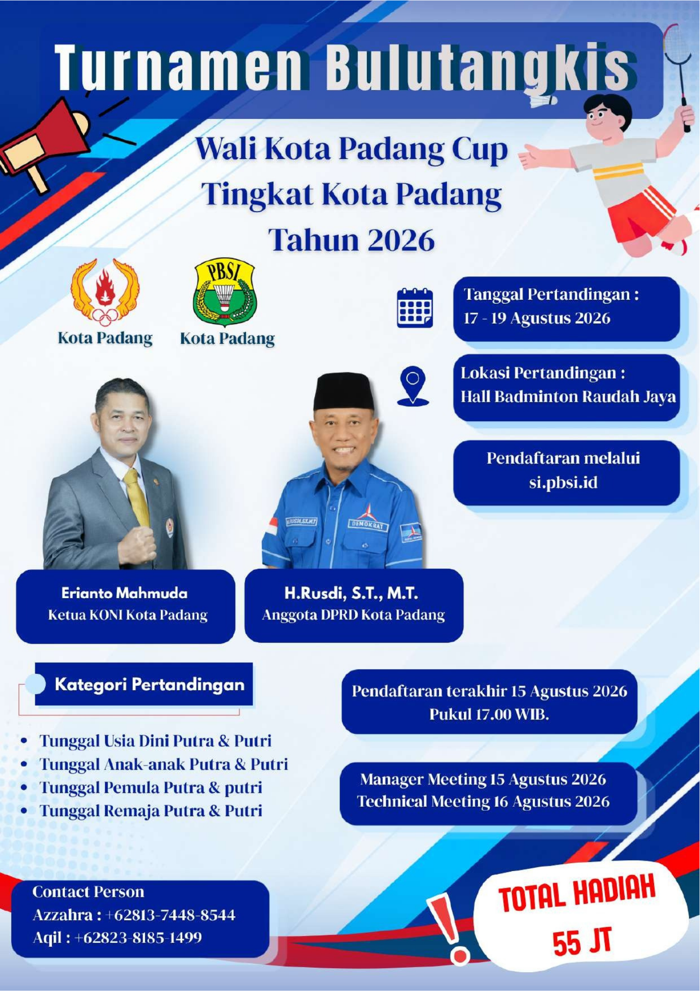 Turnamen Bulutangkis Wali Kota Padang Cup 2026