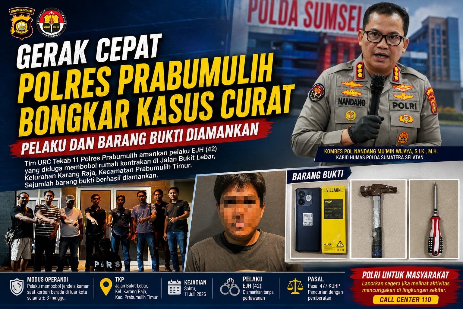 Polres Prabumulih bongkar kasus curat Polres Prabumulih amankan pelaku kasus curat dan barang bukti