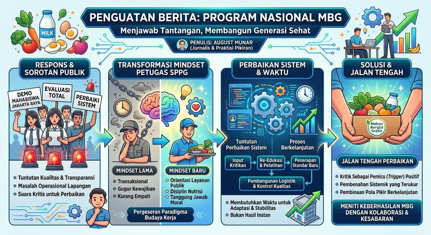 Program Makan Bergizi Gratis Infografis Program Makan Bergizi Gratis, transformasi mindset petugas SPPG dan pembenahan sistem