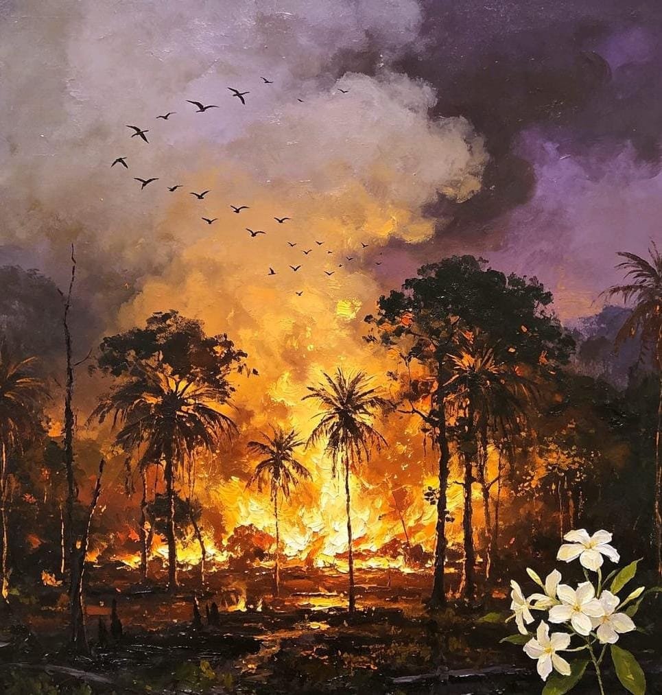 Kebakaran Lahan Berulang Indonesia Ilustrasi kebakaran lahan dan hutan saat musim kemarau di Indonesia