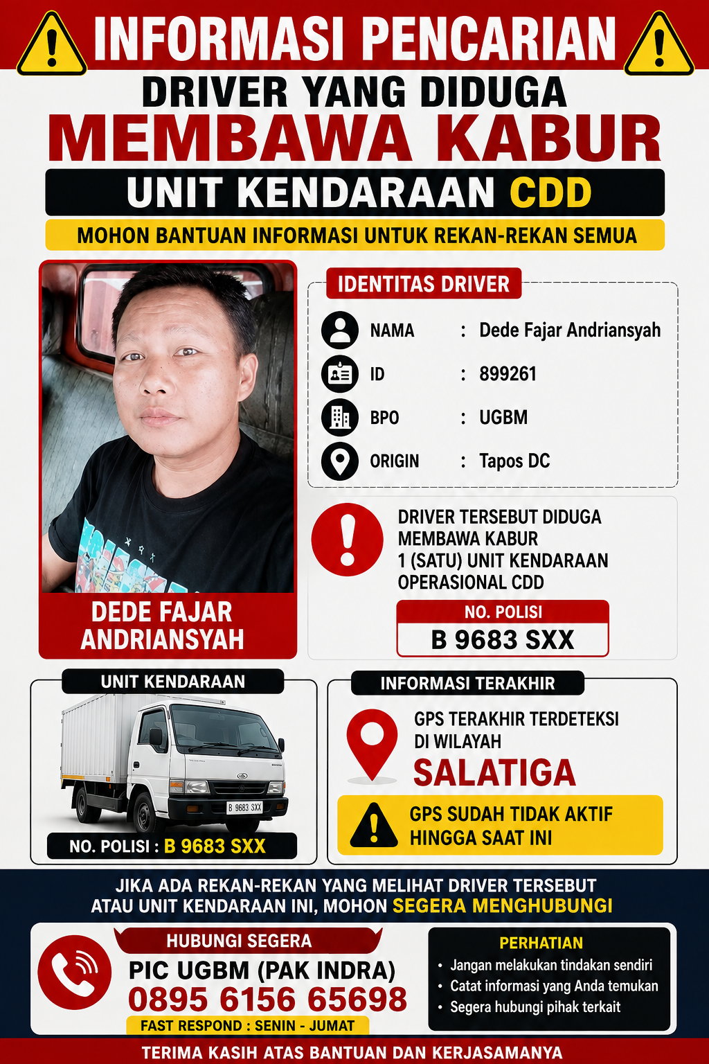 Diduga Bawa Kabur Mobil CDD,