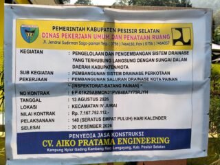 Dana Mengalir ke Drainase Painan Rp7,16 Miliar