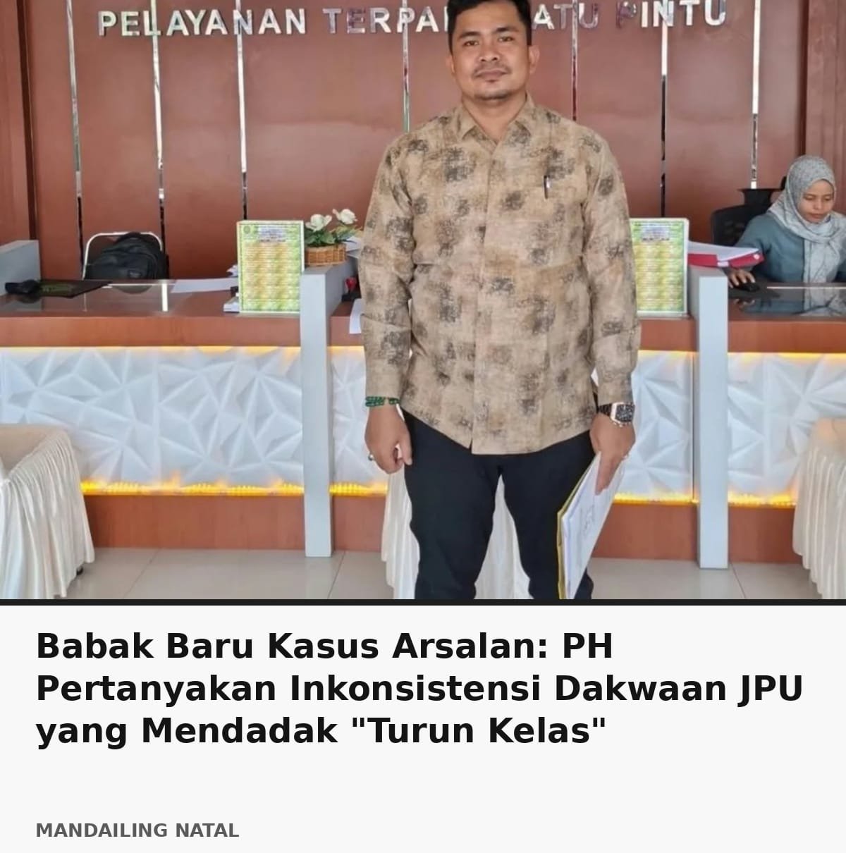 Babak Baru Kasus Arsalan: PH Pertanyakan Inkonsistensi Dakwaan JPU
